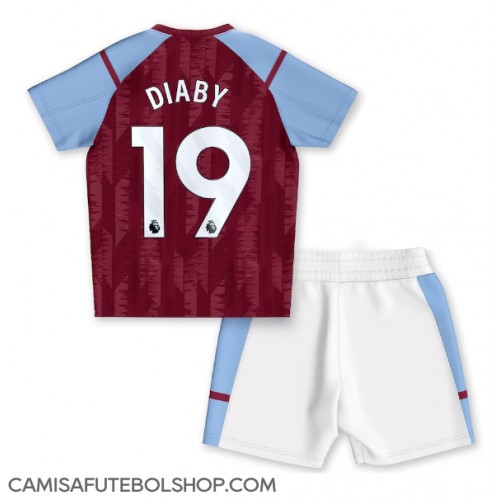 Camisa de time de futebol Aston Villa Moussa Diaby #19 Replicas 1º Equipamento Infantil 2023-24 Manga Curta (+ Calças curtas)